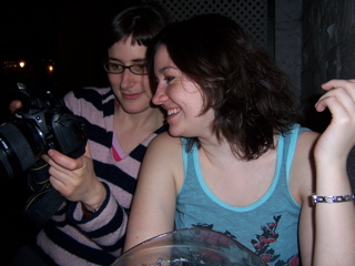 Márta and Lori at the Bohemian Beer Garden.