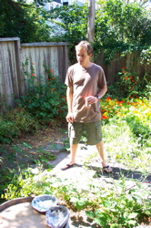 Mark in his backyard paradise