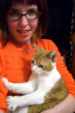Riley kneading my arm 